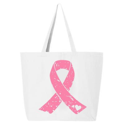 Distressed Pink Ribbon, Breast Cancer 25L Jumbo Tote