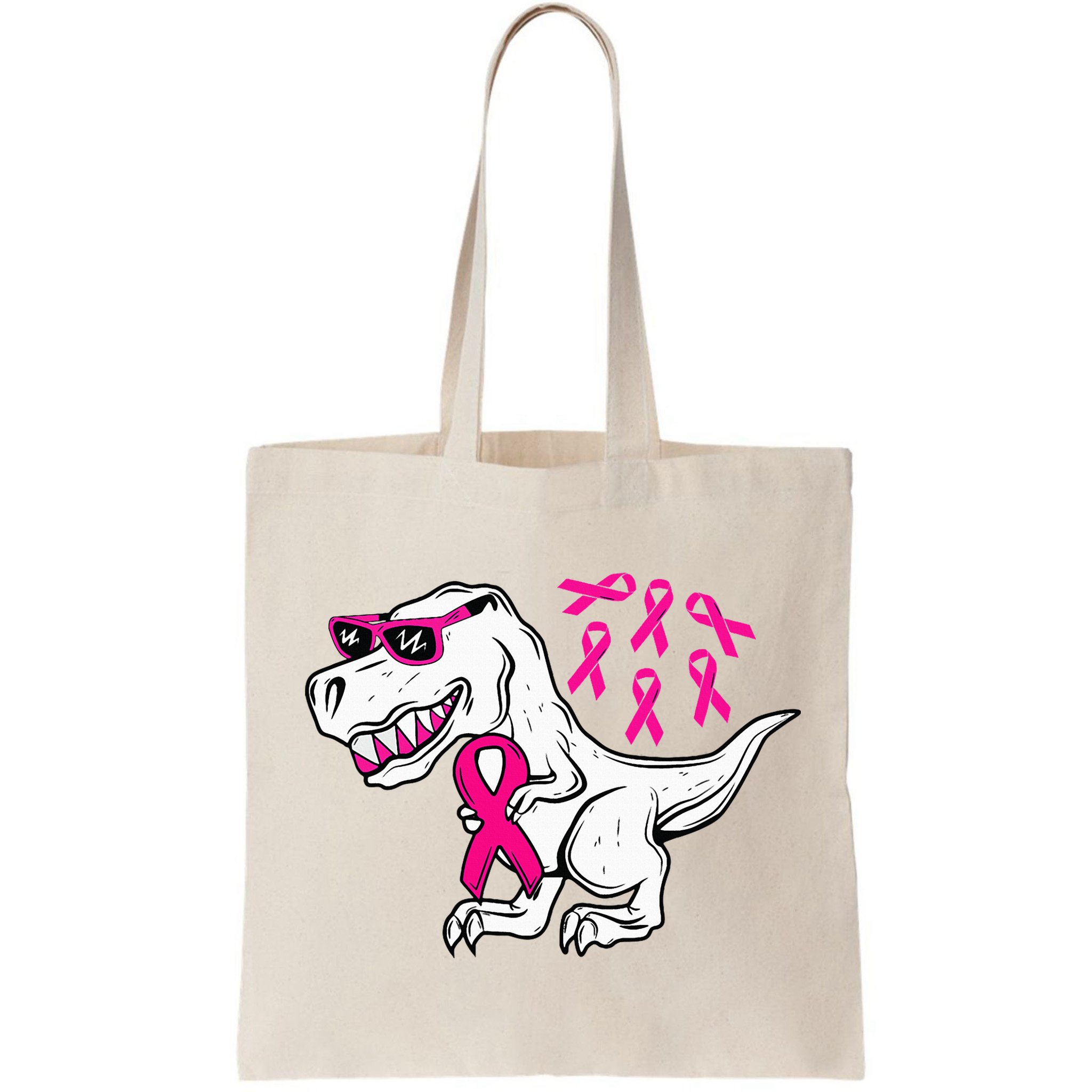 Dinosaur Pink Ribbon Breast Cancer Awareness Month Warrior Bag