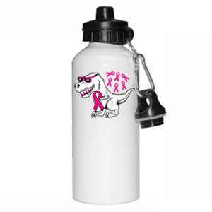 Dinosaur Pink Ribbon Breast Cancer Awareness Month Warrior Aluminum Water Bottle