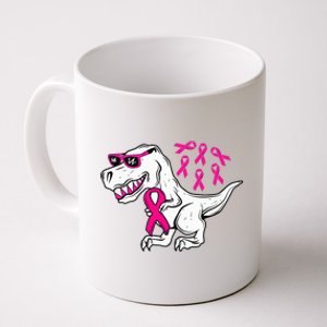 Dinosaur Pink Ribbon Breast Cancer Awareness Month Warrior Coffee Mug