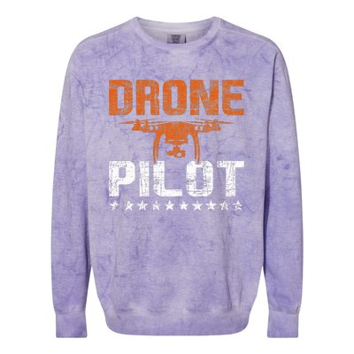 Drone Pilot Rc Flight Operator Quadcopter Flying Expert Colorblast Crewneck Sweatshirt