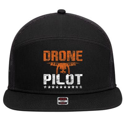 Drone Pilot Rc Flight Operator Quadcopter Flying Expert 7 Panel Mesh Trucker Snapback Hat