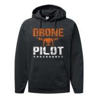 Drone Pilot Rc Flight Operator Quadcopter Flying Expert Performance Fleece Hoodie