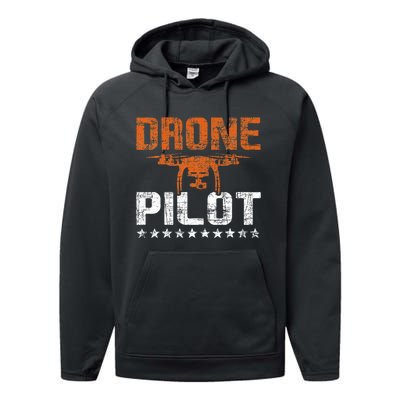 Drone Pilot Rc Flight Operator Quadcopter Flying Expert Performance Fleece Hoodie