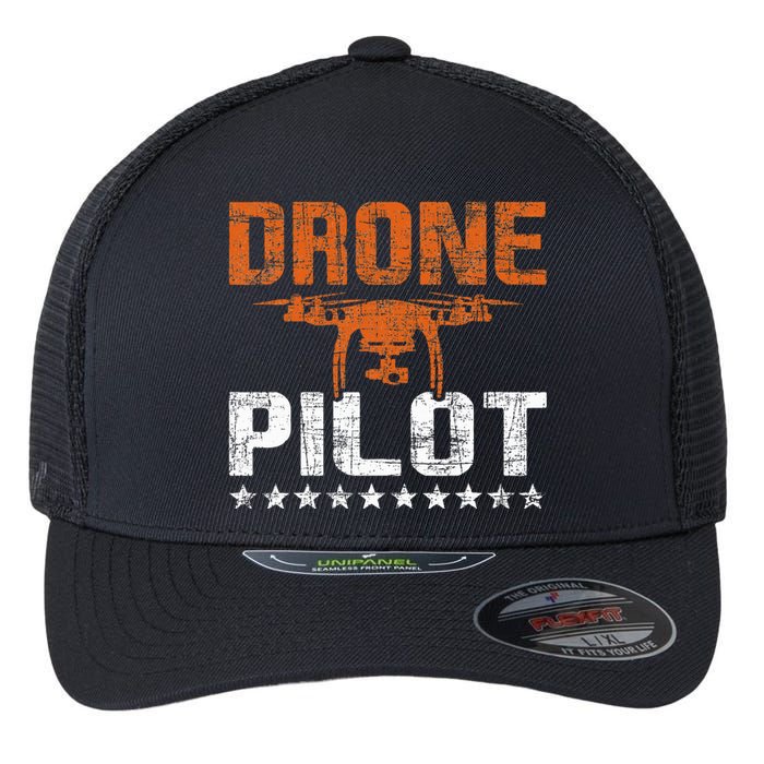 Drone Pilot Rc Flight Operator Quadcopter Flying Expert Flexfit Unipanel Trucker Cap