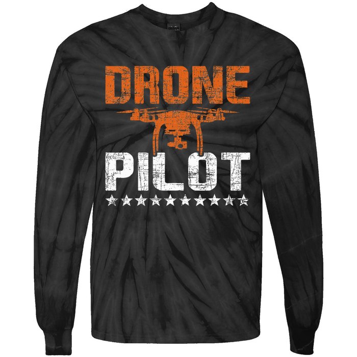 Drone Pilot Rc Flight Operator Quadcopter Flying Expert Tie-Dye Long Sleeve Shirt