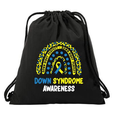 DownRight Perfect Rainbow T21 Down Syndrome Awareness Drawstring Bag
