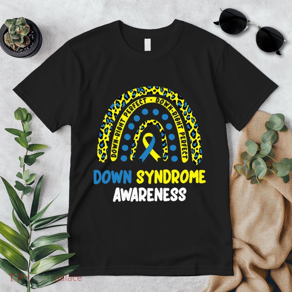 DownRight Perfect Rainbow T21 Down Syndrome Awareness Premium T-Shirt