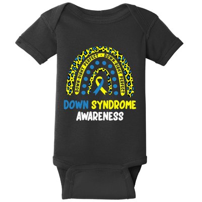 DownRight Perfect Rainbow T21 Down Syndrome Awareness Baby Bodysuit