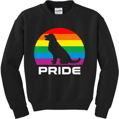 Dog Pride Rainbow Dog Kids Sweatshirt