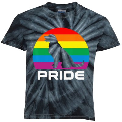 Dog Pride Rainbow Dog Kids Tie-Dye T-Shirt