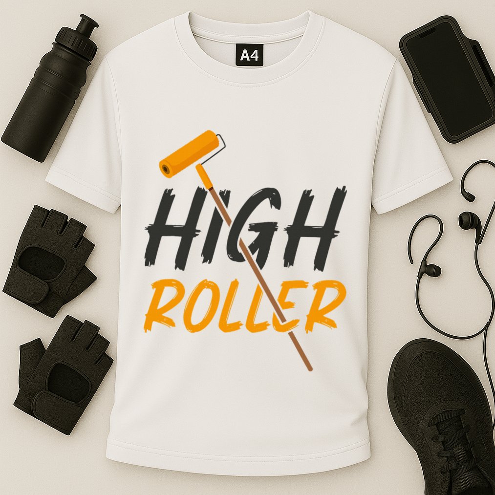 Decorator Paint Roller High Roller Funny House Painter Cooling Performance Crew T-Shirt