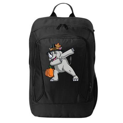 Dabbing Pilgrim Rhino Thanksgiving Gift City Backpack