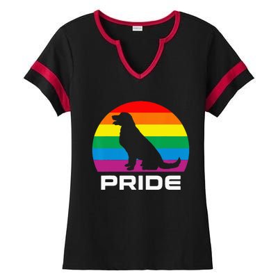 Dog Pride Rainbow Dog Ladies Halftime Notch Neck Tee