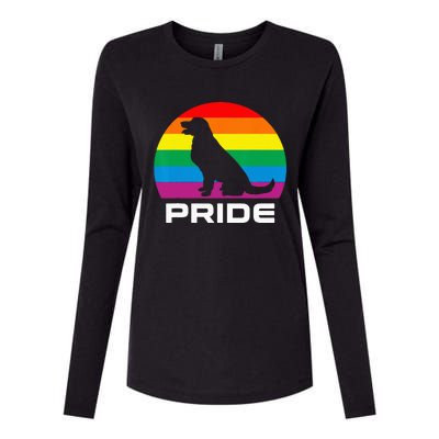 Dog Pride Rainbow Dog Womens Cotton Relaxed Long Sleeve T-Shirt