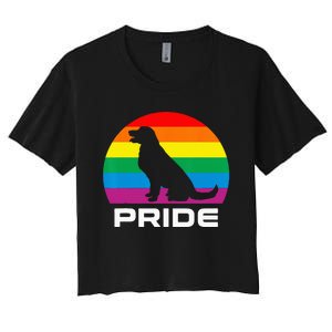 Dog Pride Rainbow Dog Women's Crop Top Tee