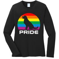 Dog Pride Rainbow Dog Ladies Long Sleeve Shirt