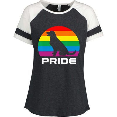 Dog Pride Rainbow Dog Enza Ladies Jersey Colorblock Tee