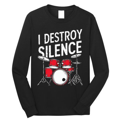 Drums & Percussion Rock Music Drummer Gift Long Sleeve Shirt