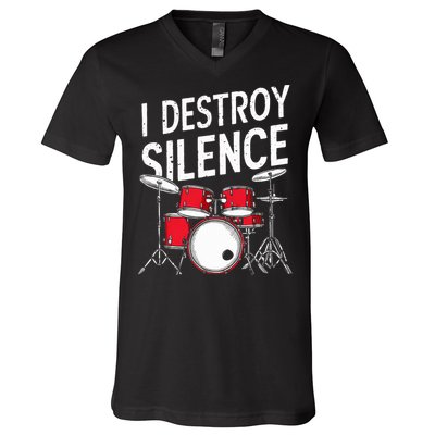 Drums & Percussion Rock Music Drummer Gift V-Neck T-Shirt