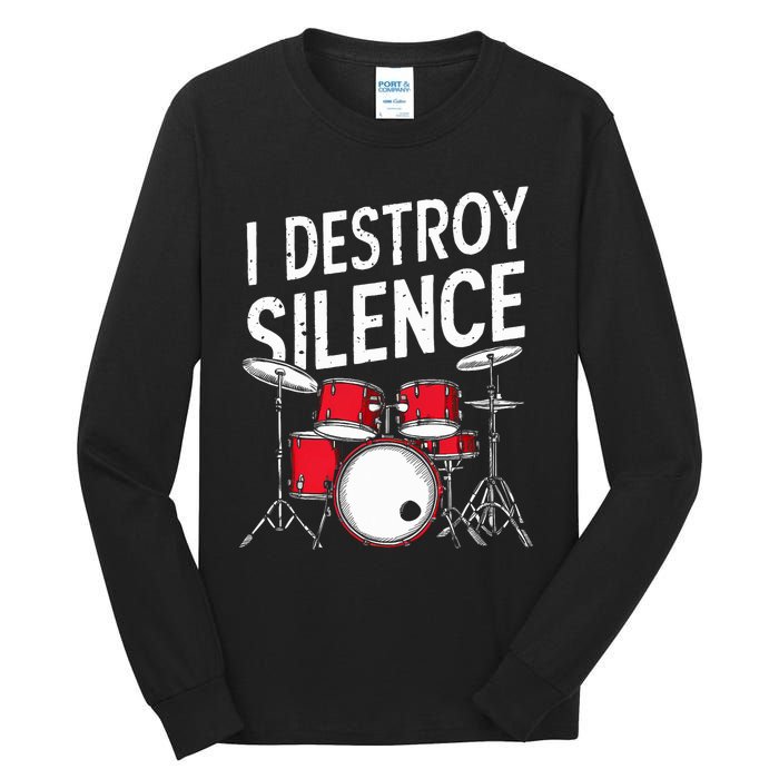 Drums & Percussion Rock Music Drummer Gift Tall Long Sleeve T-Shirt