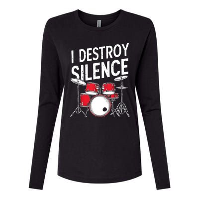 Drums & Percussion Rock Music Drummer Gift Womens Cotton Relaxed Long Sleeve T-Shirt