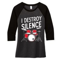 Drums & Percussion Rock Music Drummer Gift Women's Tri-Blend 3/4-Sleeve Raglan Shirt