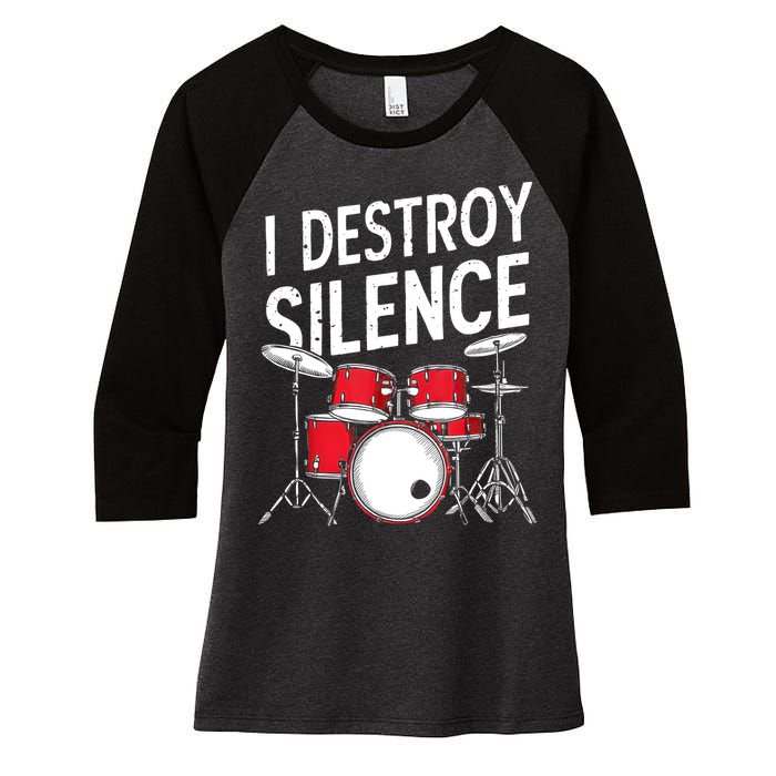 Drums & Percussion Rock Music Drummer Gift Women's Tri-Blend 3/4-Sleeve Raglan Shirt