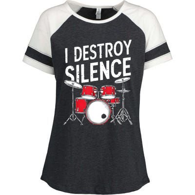 Drums & Percussion Rock Music Drummer Gift Enza Ladies Jersey Colorblock Tee