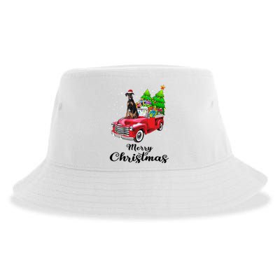 Dober Pinscher Ride Red Truck Christmas Pajama Great Gift Sustainable Bucket Hat