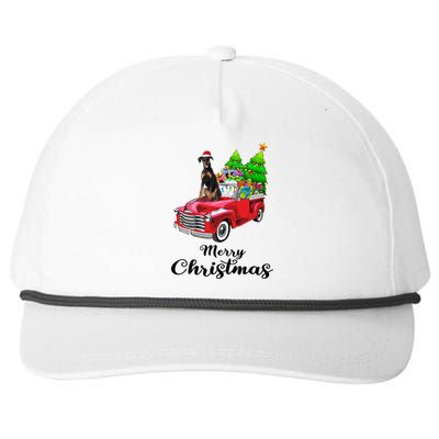 Dober Pinscher Ride Red Truck Christmas Pajama Great Gift Snapback Five-Panel Rope Hat