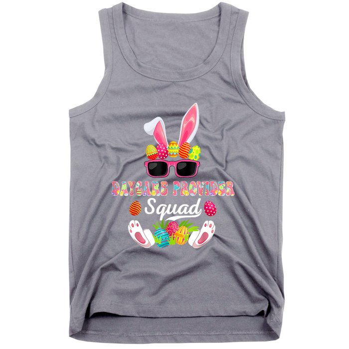 Daycare Provider Squad Costume Bunny Sunglasses Easter Eggs Tank Top