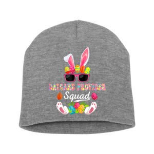 Daycare Provider Squad Costume Bunny Sunglasses Easter Eggs Short Acrylic Beanie