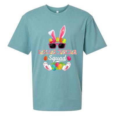 Daycare Provider Squad Costume Bunny Sunglasses Easter Eggs Sueded Cloud Jersey T-Shirt