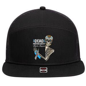 Dead Pancreas Society Diabetes Awareness Day Sugar Skeleton 7 Panel Mesh Trucker Snapback Hat