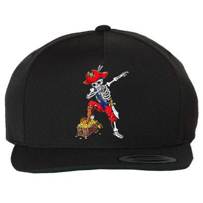 Dabbing Pirate Skeleton Dab Halloween Costume Gift Wool Snapback Cap