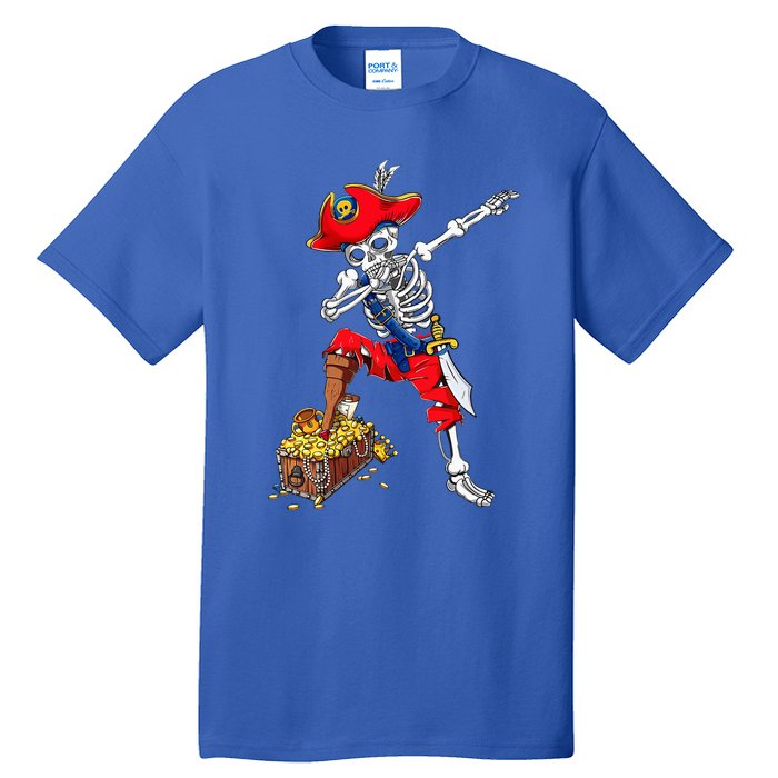 Dabbing Pirate Skeleton Dab Halloween Costume Gift Tall T-Shirt