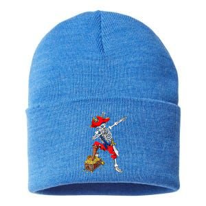 Dabbing Pirate Skeleton Dab Halloween Costume Gift Sustainable Knit Beanie