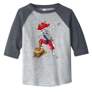 Dabbing Pirate Skeleton Dab Halloween Costume Gift Toddler Fine Jersey T-Shirt