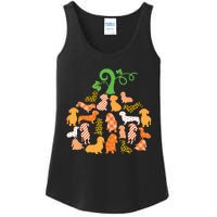 Dachshund Pumpkin Shape Plaid Leopard Dog Autumn Halloween Ladies Essential Tank