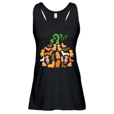 Dachshund Pumpkin Shape Plaid Leopard Dog Autumn Halloween Ladies Essential Flowy Tank