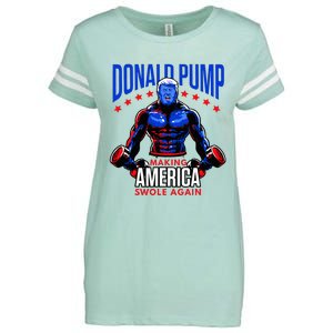 Donald Pump Swole America Trump Weight Lifting Gym Fitness Enza Ladies Jersey Football T-Shirt