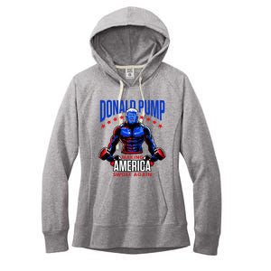 Donald Pump Swole America Trump Weight Lifting Gym Fitness Women's Fleece Hoodie