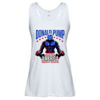 Donald Pump Swole America Trump Weight Lifting Gym Fitness Ladies Essential Flowy Tank