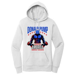 Donald Pump Swole America Trump Weight Lifting Gym Fitness Women's Pullover Hoodie