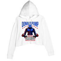 Donald Pump Swole America Trump Weight Lifting Gym Fitness Crop Fleece Hoodie