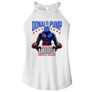 Donald Pump Swole America Trump Weight Lifting Gym Fitness Women's Perfect Tri Rocker Tank