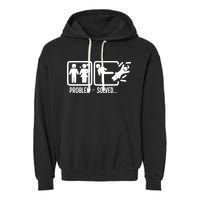 Divorce Problem Solved Funny Break Up Garment-Dyed Fleece Hoodie