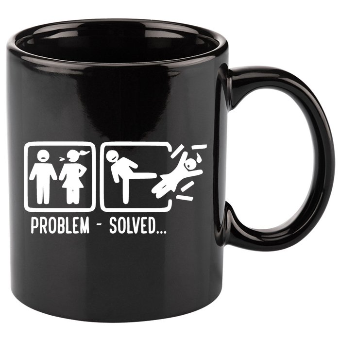 Divorce Problem Solved Funny Break Up 11oz C Handle Ceramic Mug