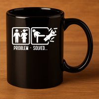 Divorce Problem Solved Funny Break Up 11oz C Handle Ceramic Mug